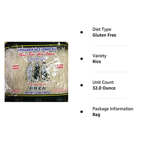 Three Ladies Rice Vermicelli – 2lb Bag