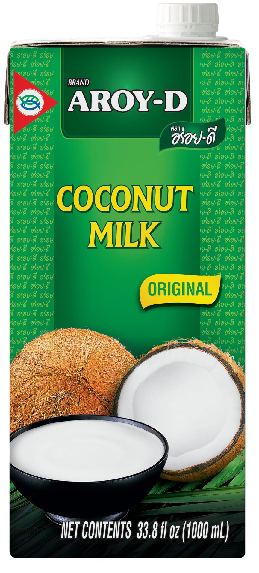 Aroy-D Coconut Milk 33.8oz, Pack of 6