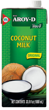 Aroy-D Coconut Milk 33.8oz, Pack of 6