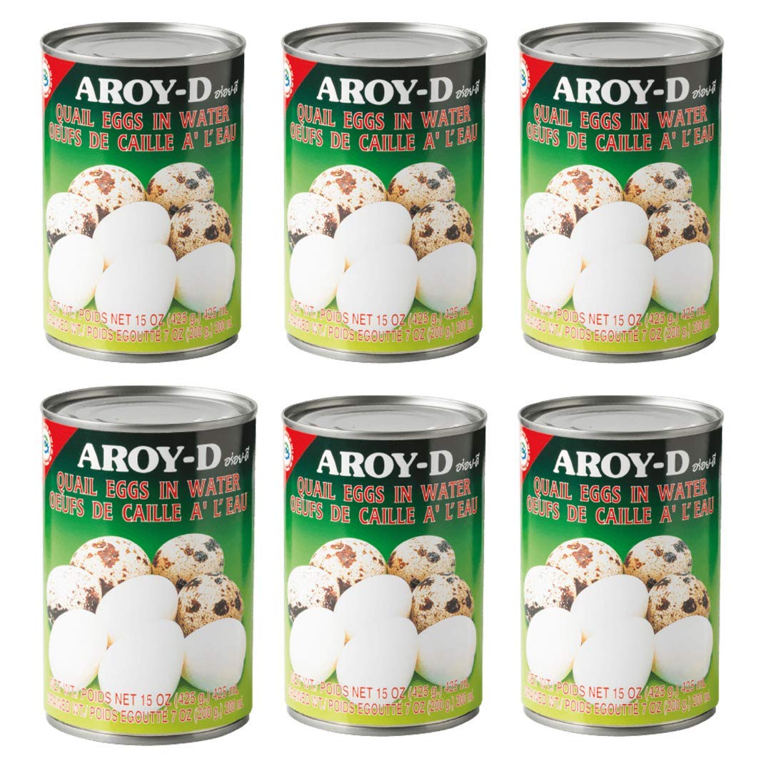 Aroy-D Quail Eggs in Water – 15oz, Pack of 6